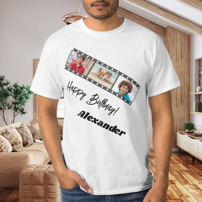 Photo collage film name birthday guy T-Shirt (Creator Uploaded)
