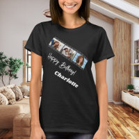 Photo collage film name birthday woman black
