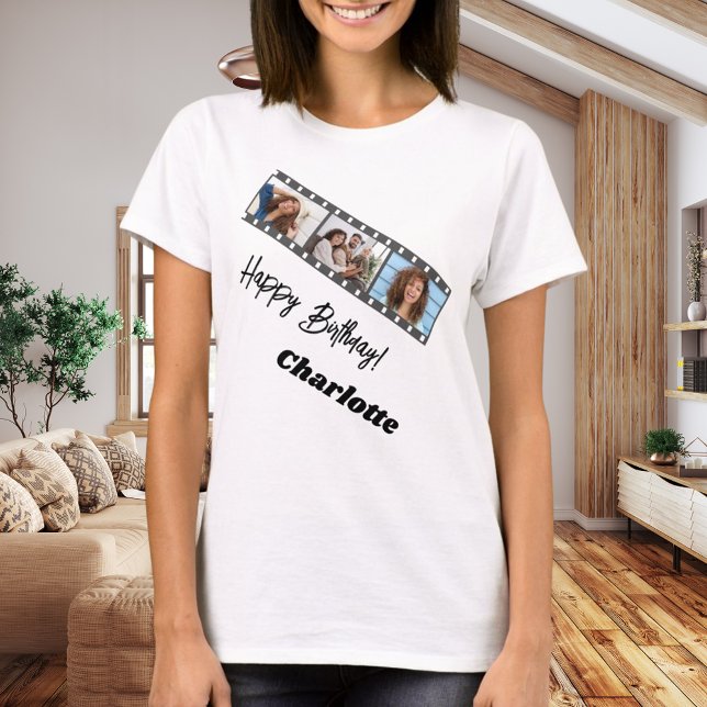 Photo collage film name birthday woman T-Shirt (Creator Uploaded)