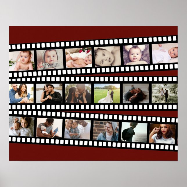 Photo Collage Film Strip Personalized DIY Custom Poster (Front)