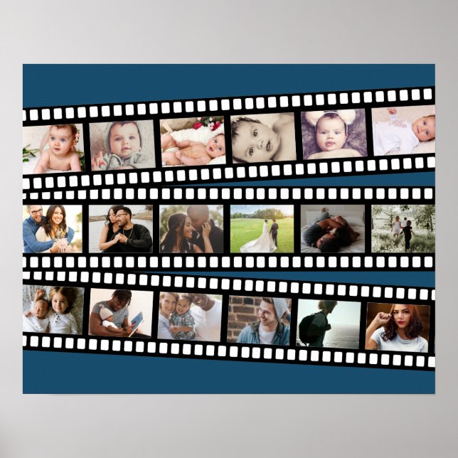 Photo Collage Film Strip Personalized DIY Custom Poster (Front)