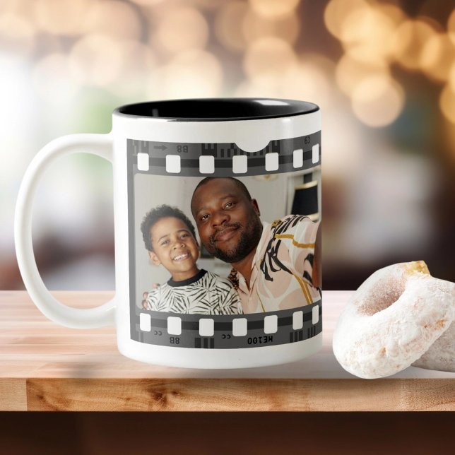 Photo Collage Film Strip Personalized DIY Custom Two-Tone Coffee Mug (Photo Collage Film Strip Personalized DIY Custom Two-Tone Coffee Mug by Ricaso Add your photographs)