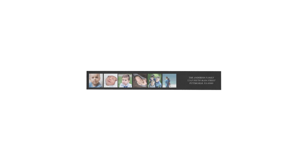 Photo Collage Film Strip Style Wrap Around Label Zazzle