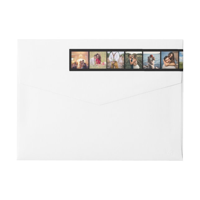 Photo Collage Film Strip Style Wrap Around Label (Back)