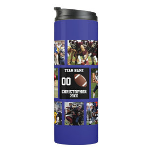 Photo Collage Football Thermal Tumbler