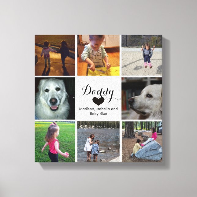 Photo Collage for Dad, Grandpa, Father's Day Gift Canvas Print (Front)