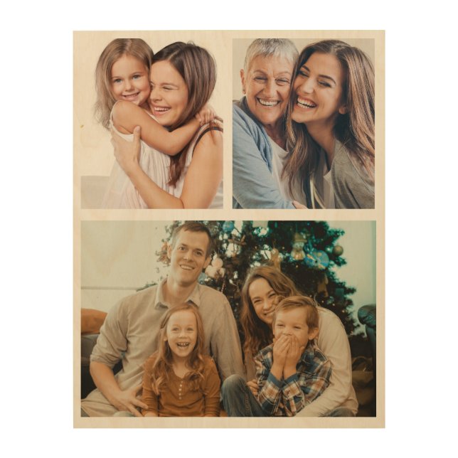 Photo Collage for Her -  Wood Wall Art (Front)