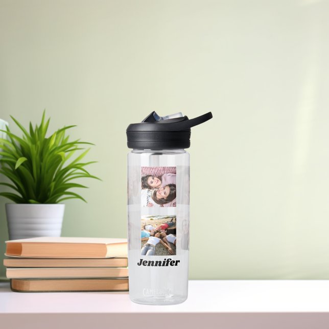 Photo collage friends name water bottle (Creator Uploaded)