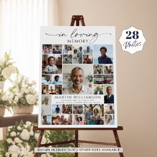 Photo Collage Funeral Celebration of Life Welcome Foam Board