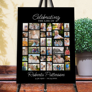 Photo Collage Funeral Celebration of Life Welcome Foam Board