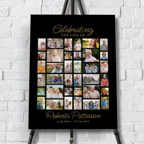 Photo Collage Funeral Celebration of Life Welcome Poster