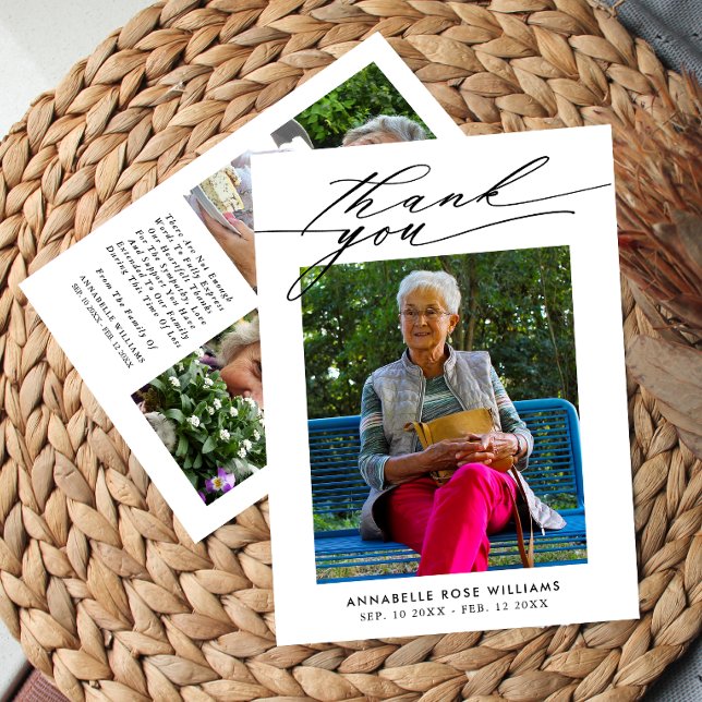 Photo Collage Funeral Thank You Card (Creator Uploaded)