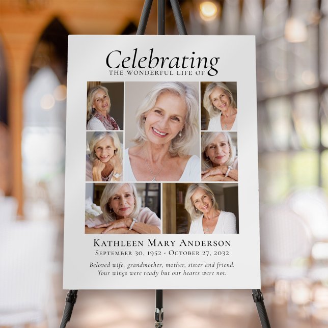 Photo Collage Funeral Welcome Sign  (Creator Uploaded)