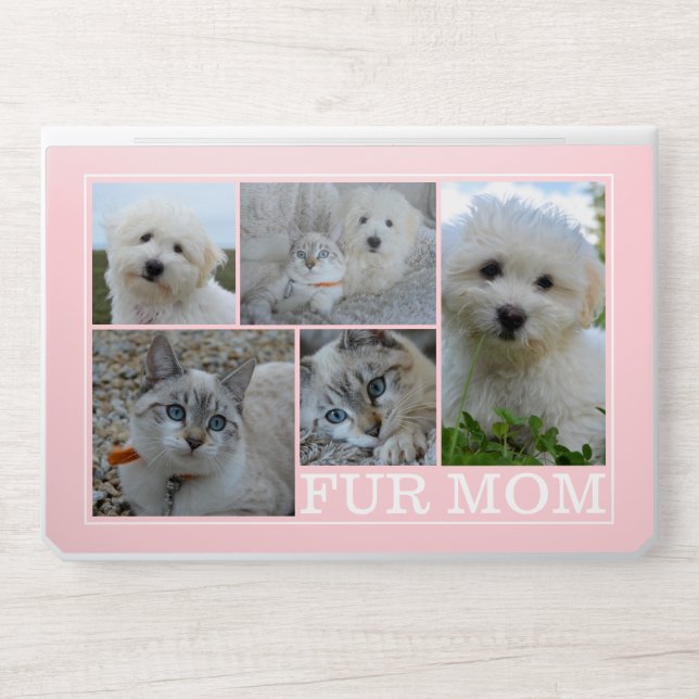 Photo Collage FUR MOM Blush Pink HP Laptop Skin (Front)