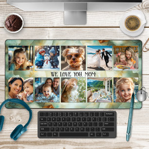 Photo Collage Geode Mineral Art Desk Mat