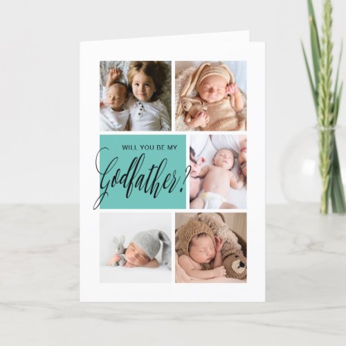 Photo Collage Godfather Proposal Card