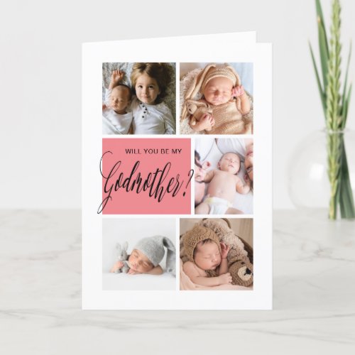 Photo Collage Godmother Proposal Card