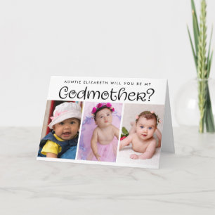Photo Collage Godmother proposal Card