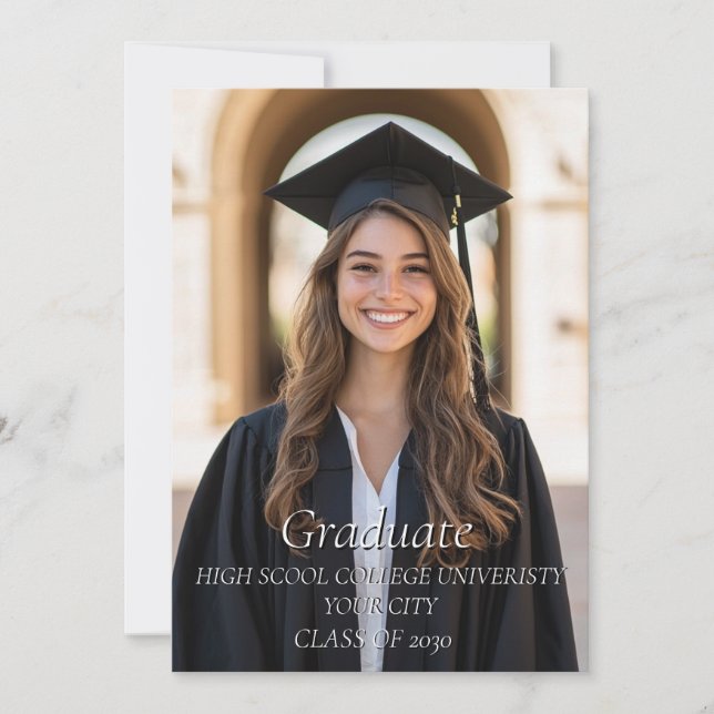 photo collage graduate and graduation  invitation (Front)