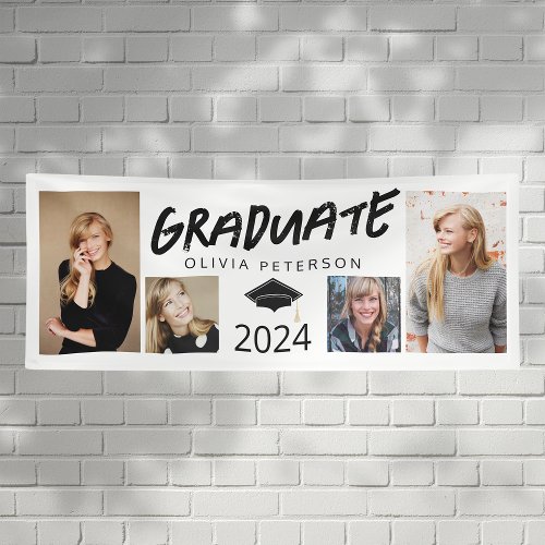 Photo Collage Graduate Grunge Class of 2024 Banner
