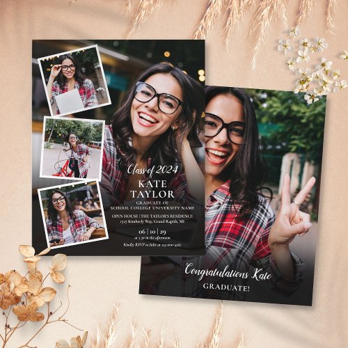 Photo Collage Graduation Party Budget Invitation