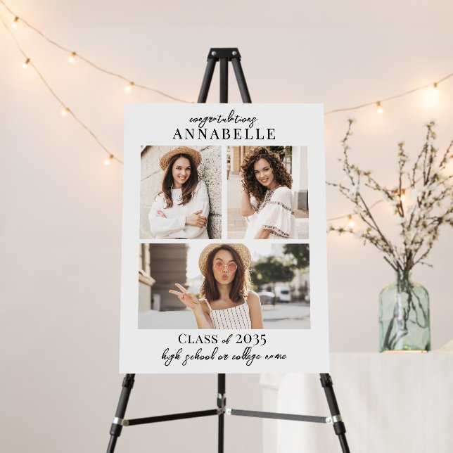 Photo Collage Graduation Party Sign (In Situ (Stand))
