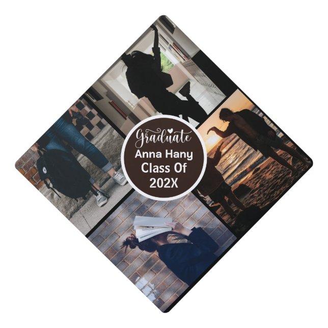  Photo Collage Graduation Template Cap Topper (Front)