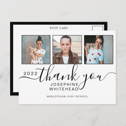 Photo Collage Graduation Thank You 2022 Postcard