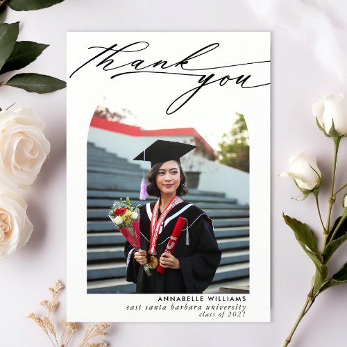 Photo Collage Graduation  Thank You Card