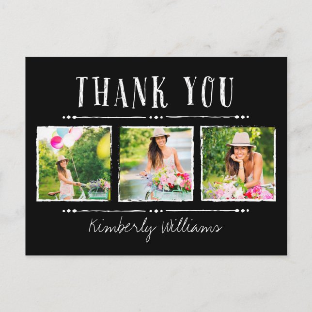 Photo Collage Graduation Thank You Postcards (Front)