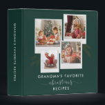Photo Collage Grandma Christmas Recipes 3 Ring Binder<br><div class="desc">Featuring a 4 photo collage and a modern Merry christmas script typography you can easily change to add your family name and photos. An elegant design to send to friends and family this Holiday season.</div>