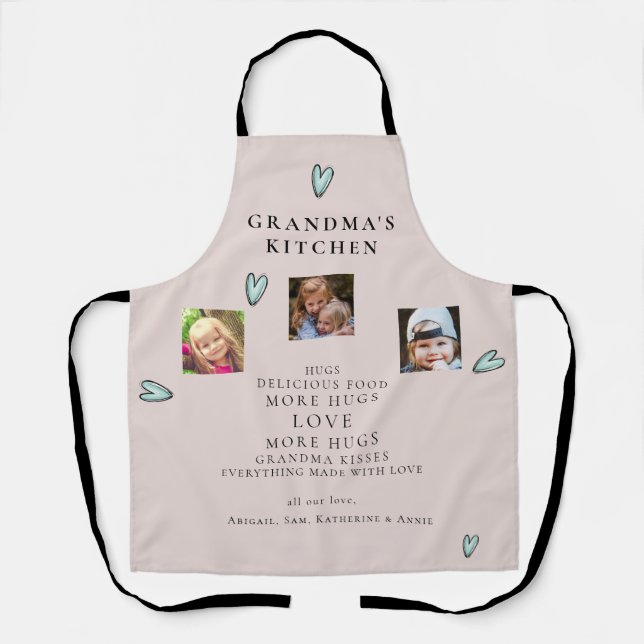Photo Collage Grandma's Kitchen Foliage Apron (Front)