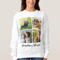 Photo Collage Grid with your  Custom Text Sweatshirt