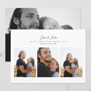 photo collage hand written wedding save the date