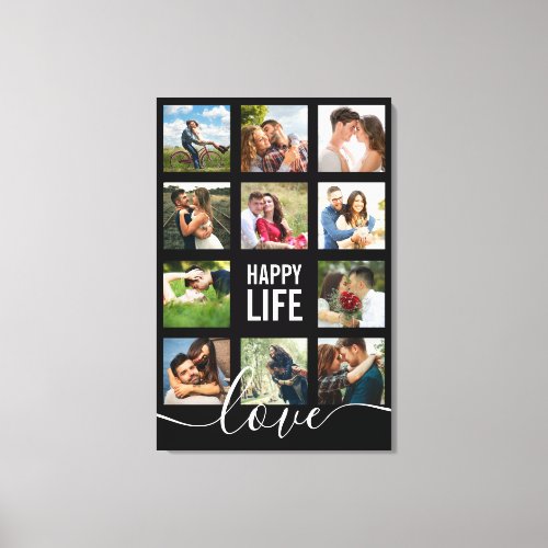 Photo Collage Happy Life and Love Couples Canvas Print