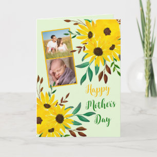 Photo Collage Happy Mother's Day" Sunflower Card