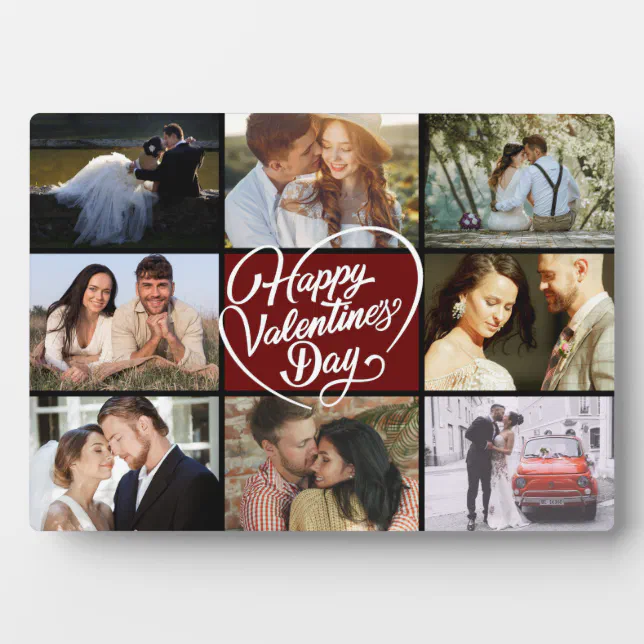 Photo Collage Happy Valentine's Day Plaque Zazzle