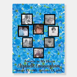 Photo Collage Heart-Blue Floral Foam Board