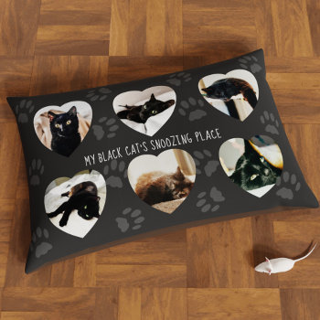 Photo Collage Heart Frame Personalized Pet Bed by blackcatlove at Zazzle