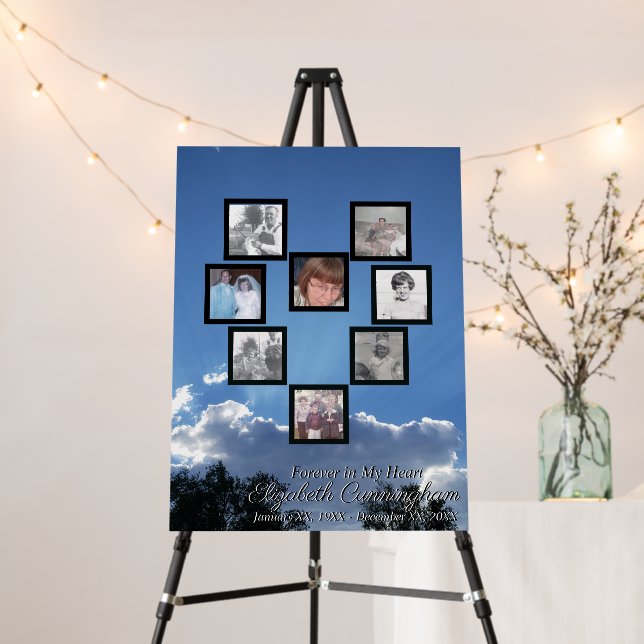 Photo Collage Heart Sun Rays Through Clouds  Foam  Board (In Situ (Stand))