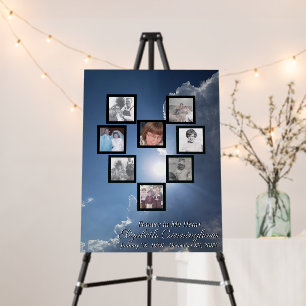 Photo Collage Heart Sun Rays Through Clouds  Foam Board