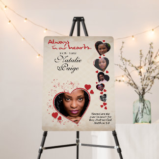 Photo Collage Heart Themed Welcome Sign