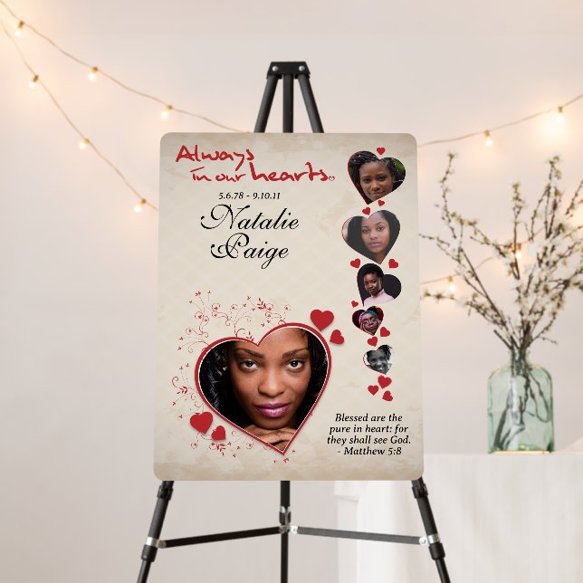 Photo Collage Heart Themed Welcome Sign (In Situ (Stand))