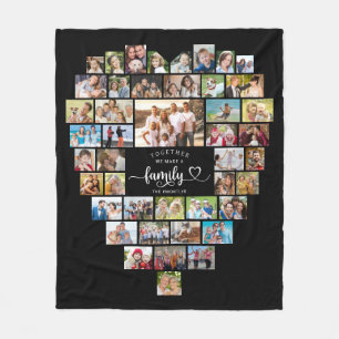 Photo Collage Heart Together We Make A Family Fleece Blanket
