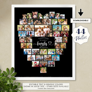 Photo Collage Heart Together We Make A Family Poster