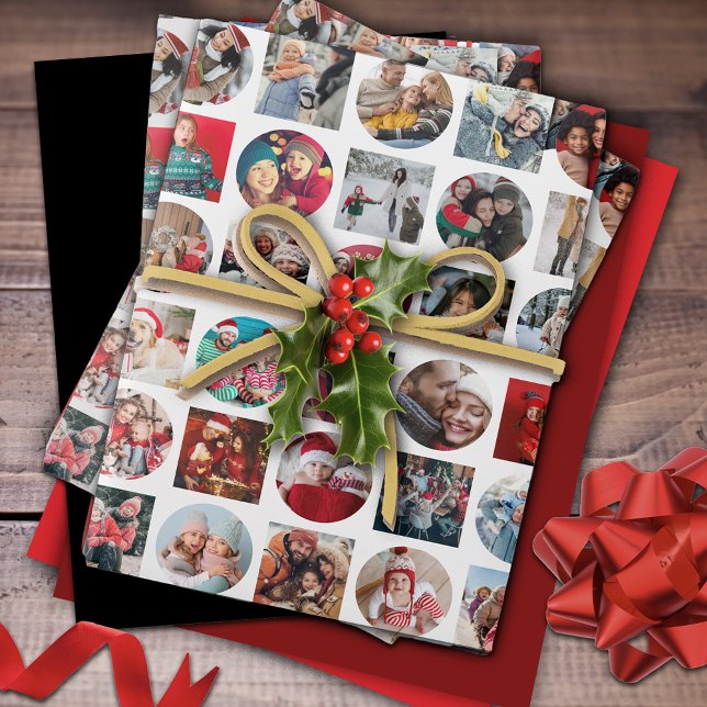 Photo Collage Holiday Wrapping Paper Sheets (Creator Uploaded)