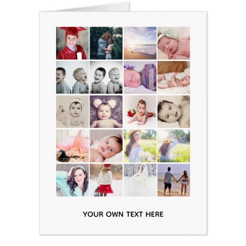 Photo Collage Huge Personalized One Of A Kind Card