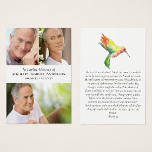Photo Collage Hummingbird Prayer Card