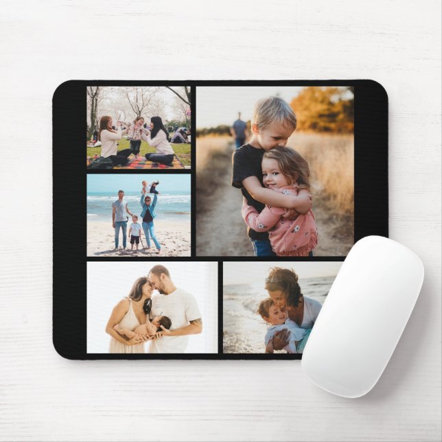 Photo Collage Ideas For Gifts Create 5 Photos Mouse Pad (With Mouse)