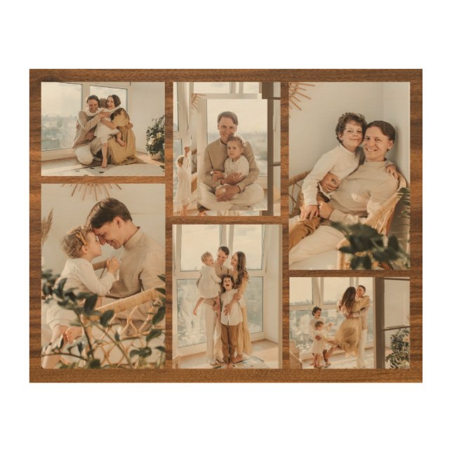 Photo Collage Ideas For Gifts Create 6 Photos Wood Wall Art (Front)